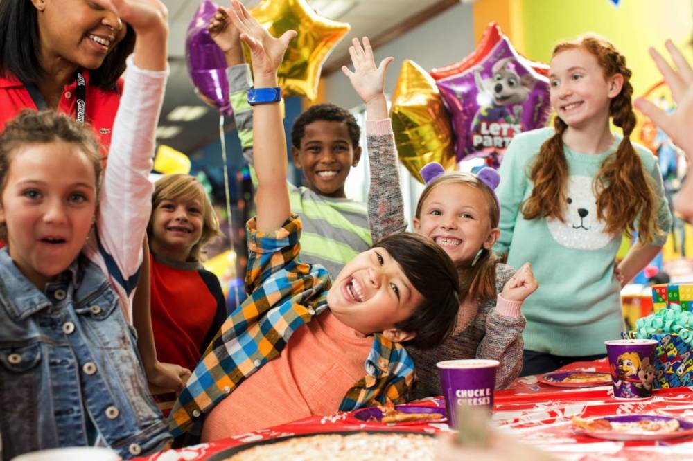 Kids celebrating at a birthday party
